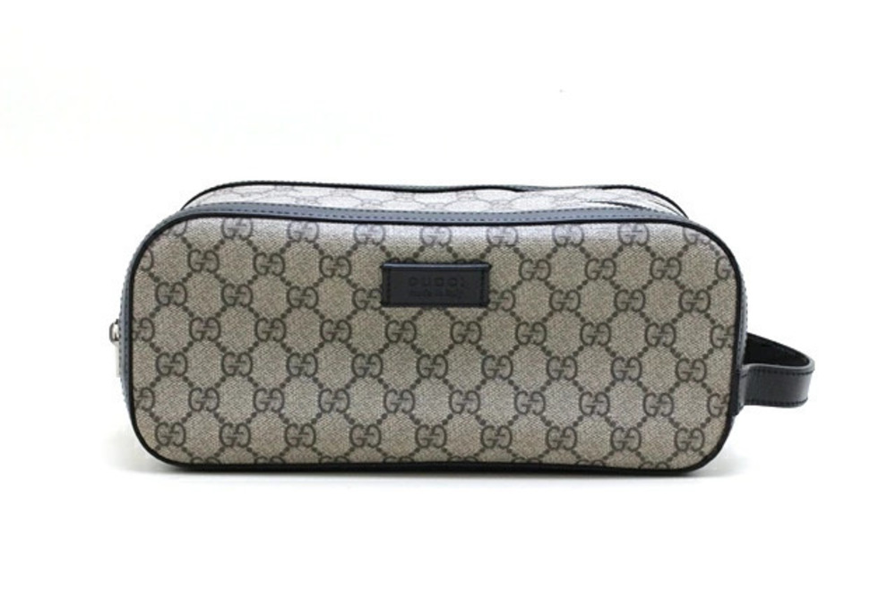 Gucci Shoulder Bag GG Supreme Beige Cream Black Calfskin